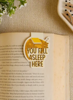 Sleepy Reader Cat Magnetic Bookmark